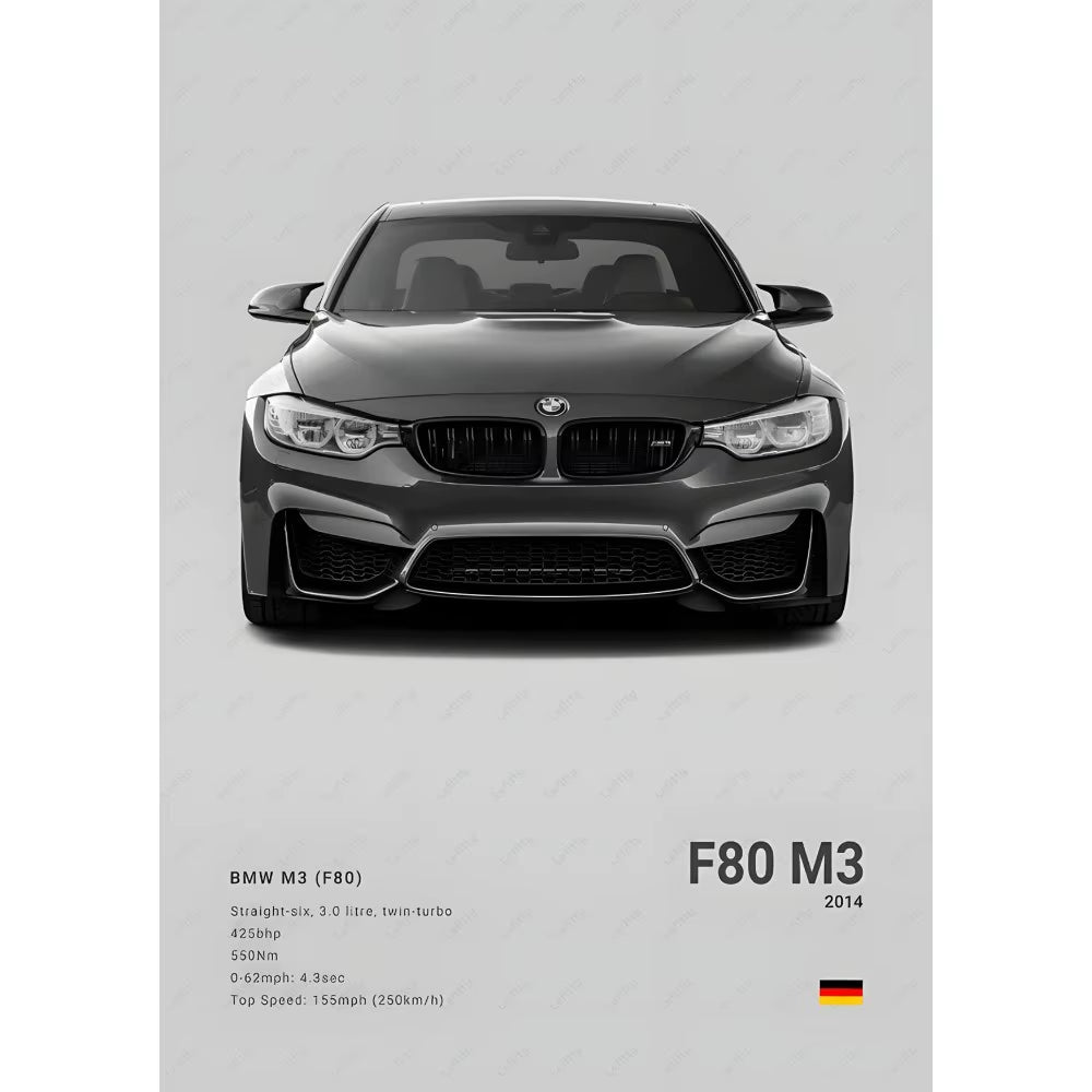 Famous Classic Latest Sports Car F80 M3 M4 M5 E36 EVO 3.0CSL B-BMW Poster Home Living Room Wall Art Garage Room Decor