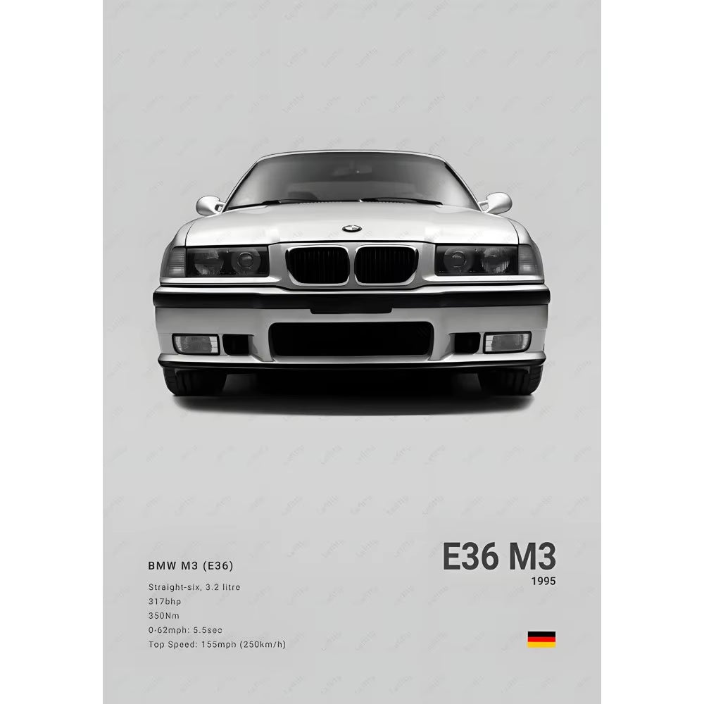 Famous Classic Latest Sports Car F80 M3 M4 M5 E36 EVO 3.0CSL B-BMW Poster Home Living Room Wall Art Garage Room Decor