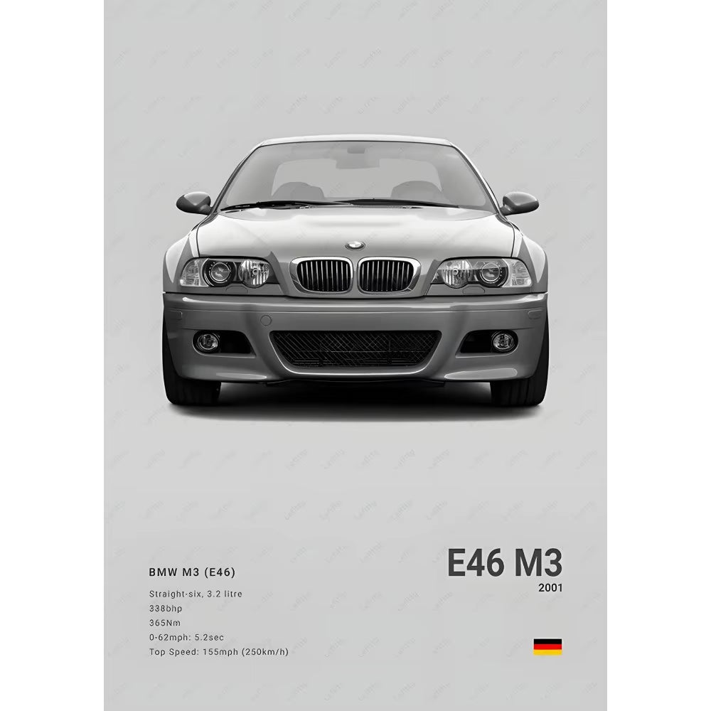 Famous Classic Latest Sports Car F80 M3 M4 M5 E36 EVO 3.0CSL B-BMW Poster Home Living Room Wall Art Garage Room Decor