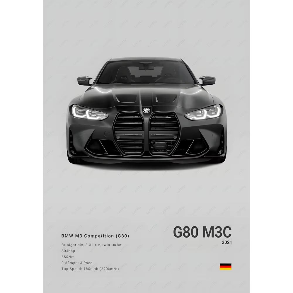 Famous Classic Latest Sports Car F80 M3 M4 M5 E36 EVO 3.0CSL B-BMW Poster Home Living Room Wall Art Garage Room Decor