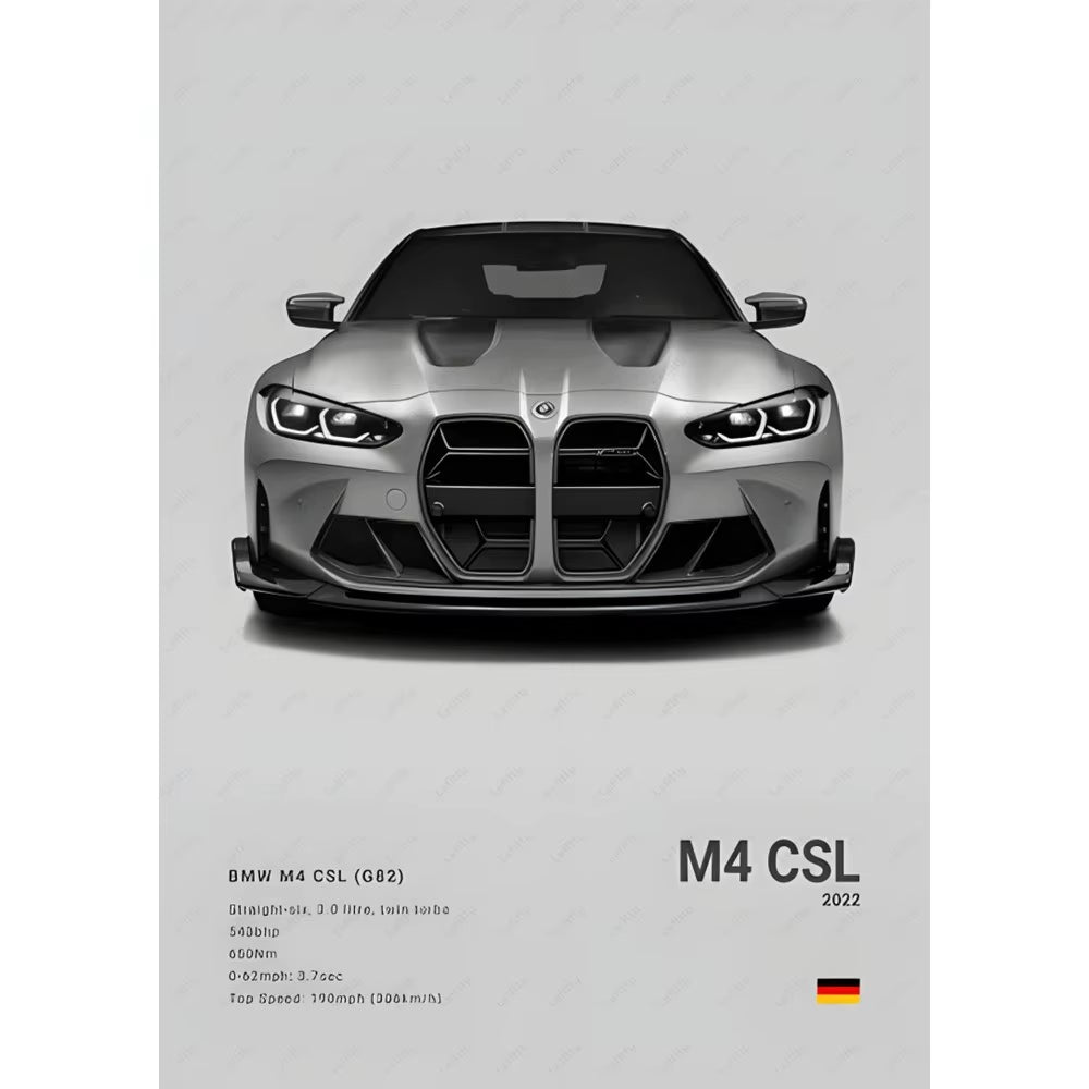 Famous Classic Latest Sports Car F80 M3 M4 M5 E36 EVO 3.0CSL B-BMW Poster Home Living Room Wall Art Garage Room Decor