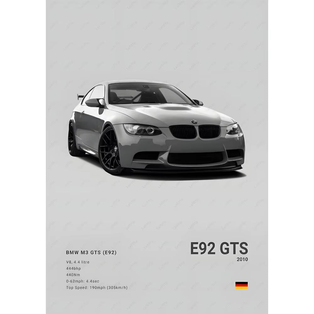 Famous Classic Latest Sports Car F80 M3 M4 M5 E36 EVO 3.0CSL B-BMW Poster Home Living Room Wall Art Garage Room Decor