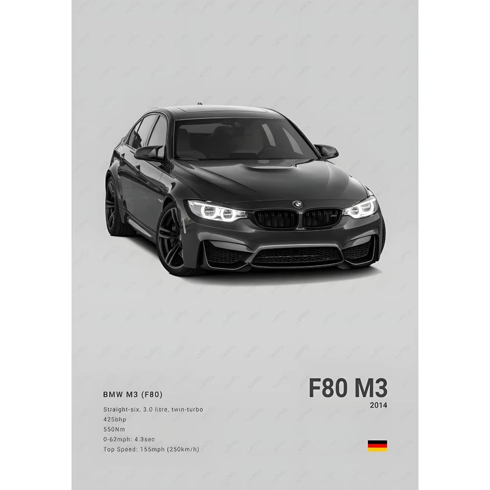 Famous Classic Latest Sports Car F80 M3 M4 M5 E36 EVO 3.0CSL B-BMW Poster Home Living Room Wall Art Garage Room Decor