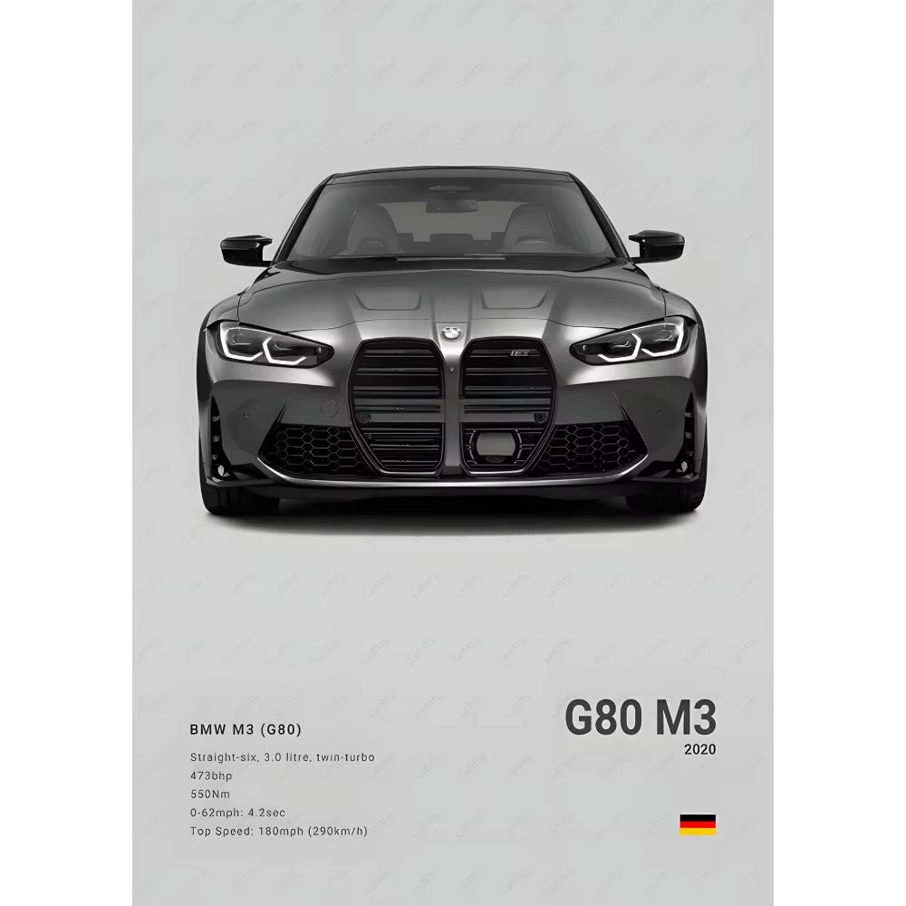 Famous Classic Latest Sports Car F80 M3 M4 M5 E36 EVO 3.0CSL B-BMW Poster Home Living Room Wall Art Garage Room Decor